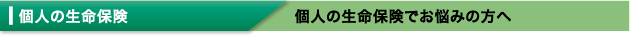 個人の生命保険 個人の生命保険でお悩みの方へ
